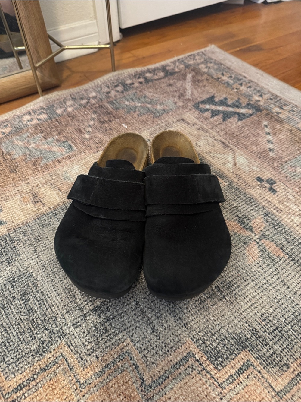 Birkenstock Boston Black Suede Women’s Clogs with Adjustable Strap - Picture 4 of 5